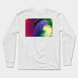 Colourful Spiral Wave Abstract Pattern Long Sleeve T-Shirt